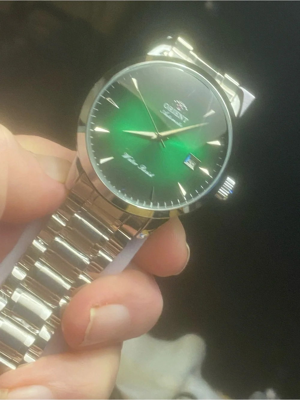 New Orient Automatic Mechanical Green Dial Stainless Steel Watch